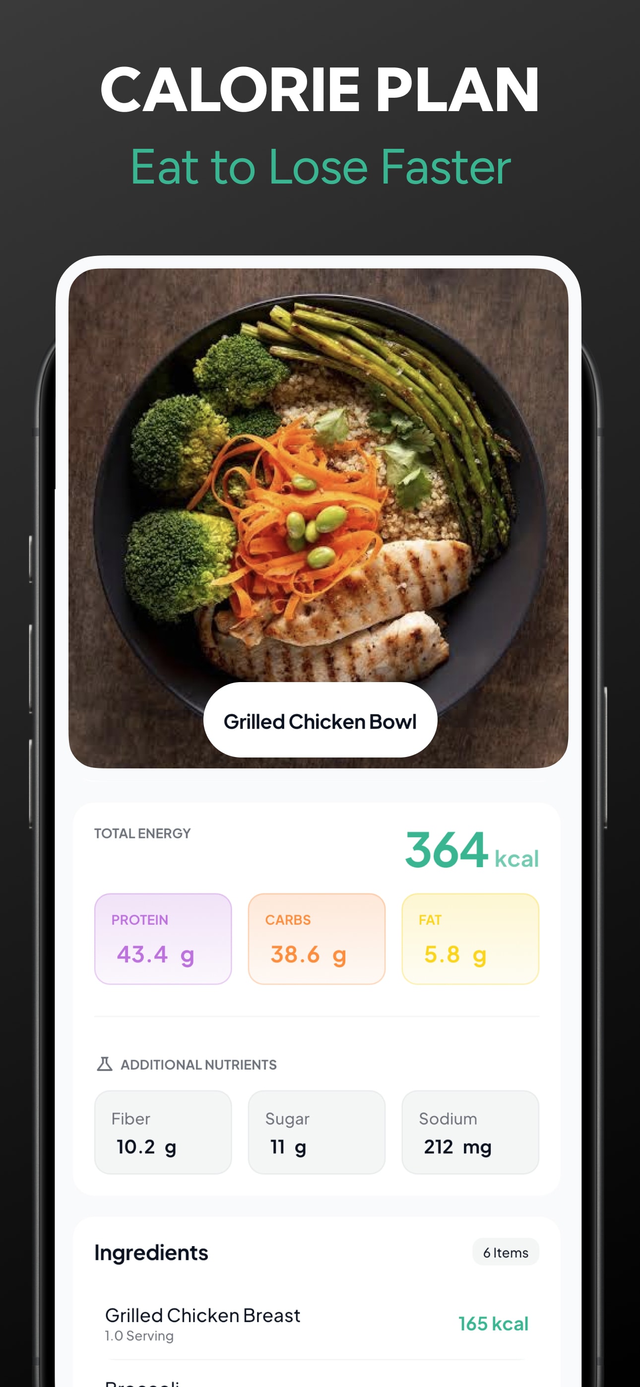 Calvia — calorie plan breakdown